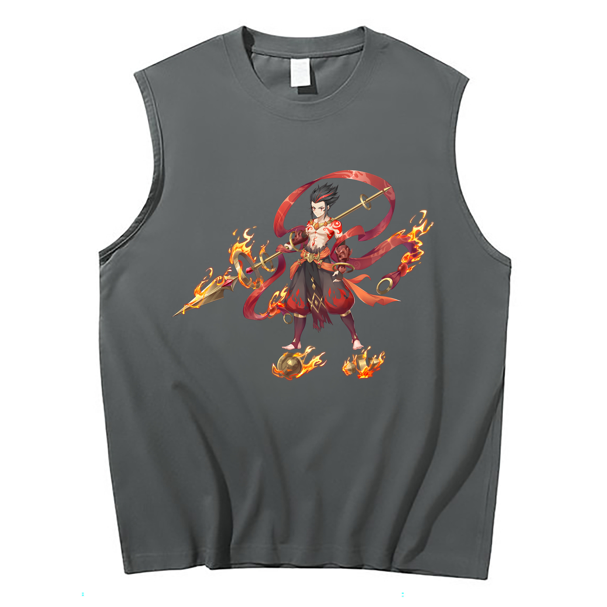 （画像用） Ne Zha 2 ナタ 魔童の大暴れ コットン100％タンクトップ（フロントプリント）